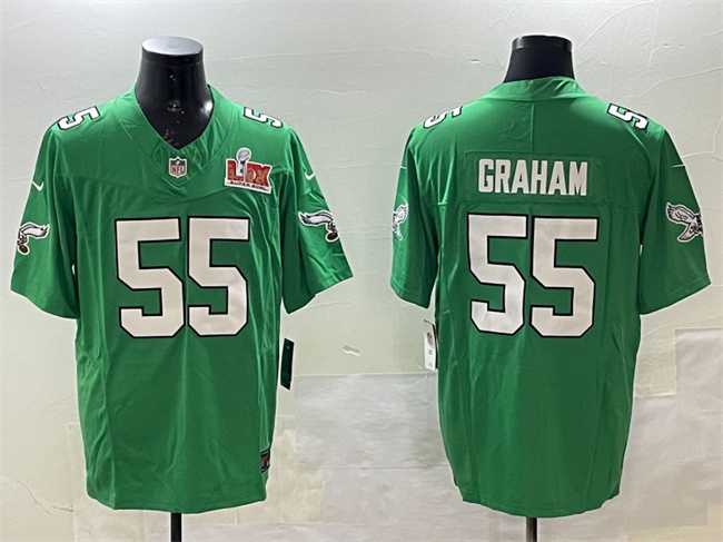 Men's Philadelphia Eagles #55 Brandon Graham Green 2025 Super Bowl LIX Patch F.U.S.E. Throwback Vapor Untouchable Limited Stitched Jersey,We sell and wholesale Men's Philadelphia Eagles #55 Brandon Graham Green 2025 Super Bowl LIX Patch F.U.S.E. Throwback Vapor Untouchable Limited Stitched Jersey on line form chian!